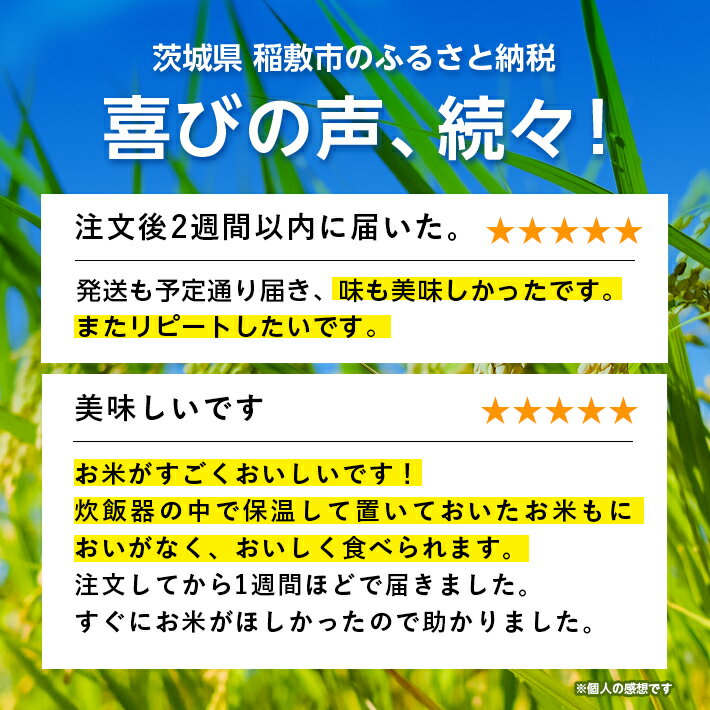 【ふるさと納税】【令和7年産】茨城県稲敷市産あきたこまち10kg(5kg×2袋)_ あきたこまち 秋田こまち 米 こめ お米 コメ 白米 精米 10kg 5kg×2袋 ごはん ご飯 あまい 産直 産地直送 茨城県 贈答 ギフト 【配送不可地域：離島・沖縄県】【1083440】 - 画像2