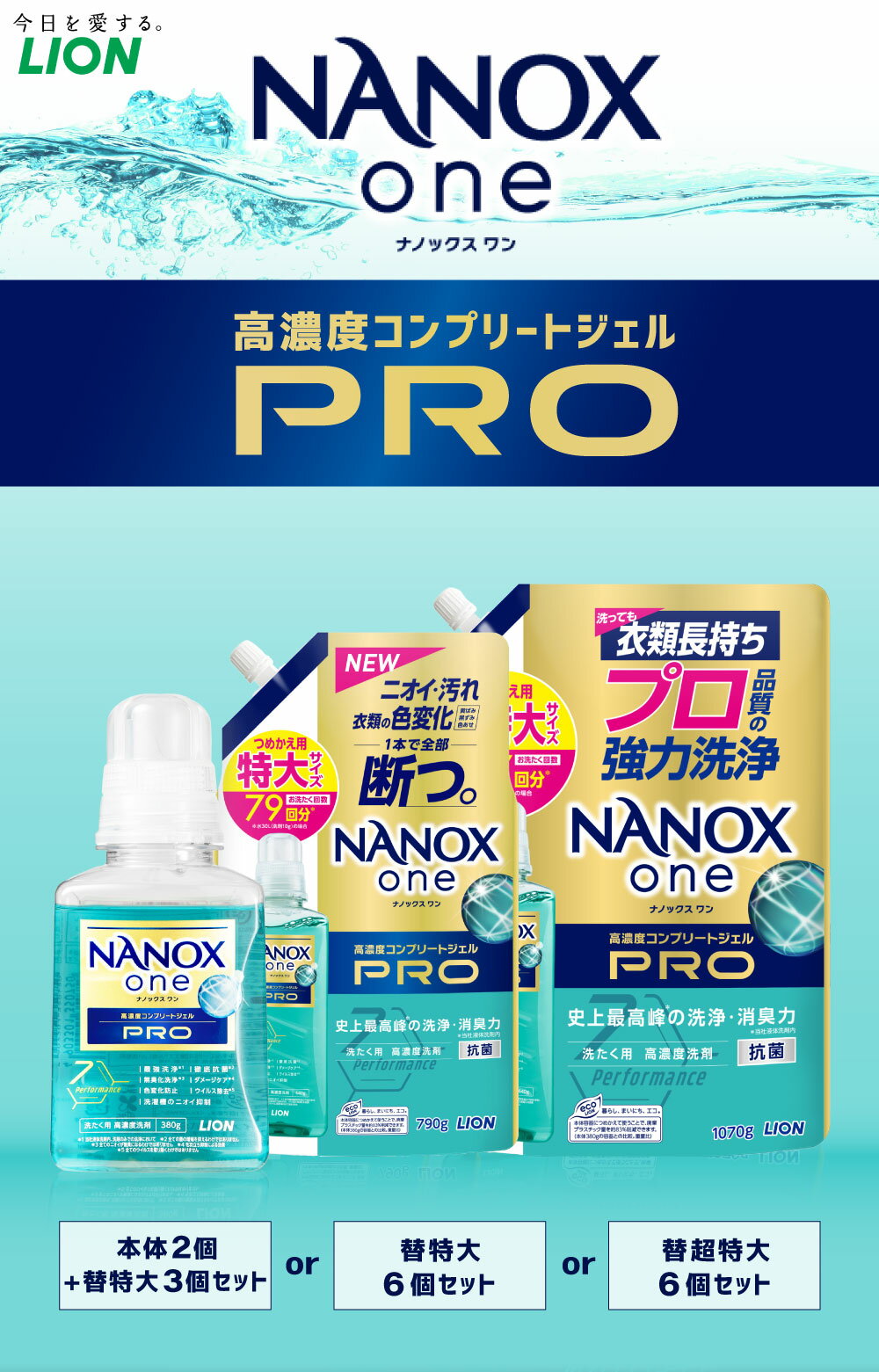 【ふるさと納税】＜選べる＞LION ライオン NANOXone PRO ナノックスワン プロ 本体 380g 詰替特大 790g 詰替超特大 1,070g 13000円 ～ 21000円 1万3000円 ～ 2万1000円 ナノックス 高濃度洗剤 洗剤 洗濯 洗濯用洗剤 日用品 石鹸 詰め替え つめかえ 詰替 部屋干し 送料無料 サムネイル2