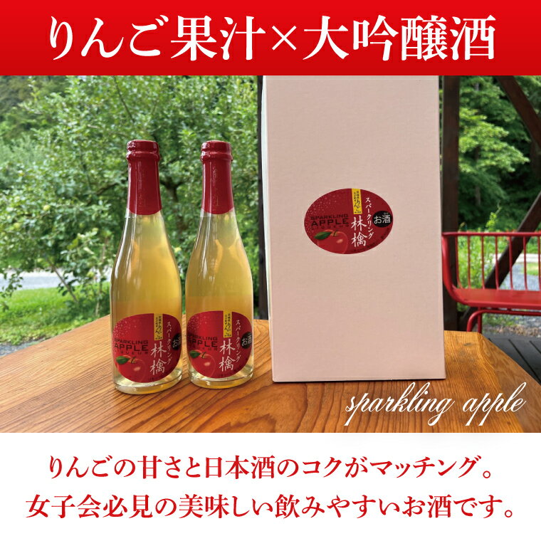 【ふるさと納税】【藤田観光りんご園】スパークリング 林檎 375ml (箱入り)× 2本 セット 果汁50％ ふじりんご100％使用(BJ002) サムネイル3