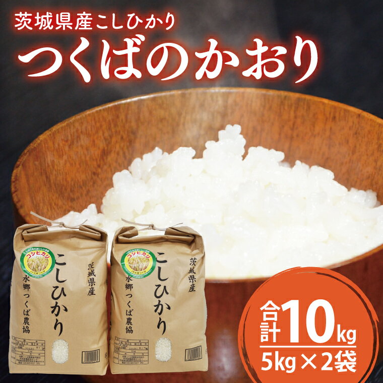 茨城県産阿見町産こしひかり つくばのかおり 精米 10kg（5kg×2）｜茨城県産米 ブランド米 お米 白米 ご飯 おにぎり お弁当 人気 国産米 コシヒカリ（20-02-1）