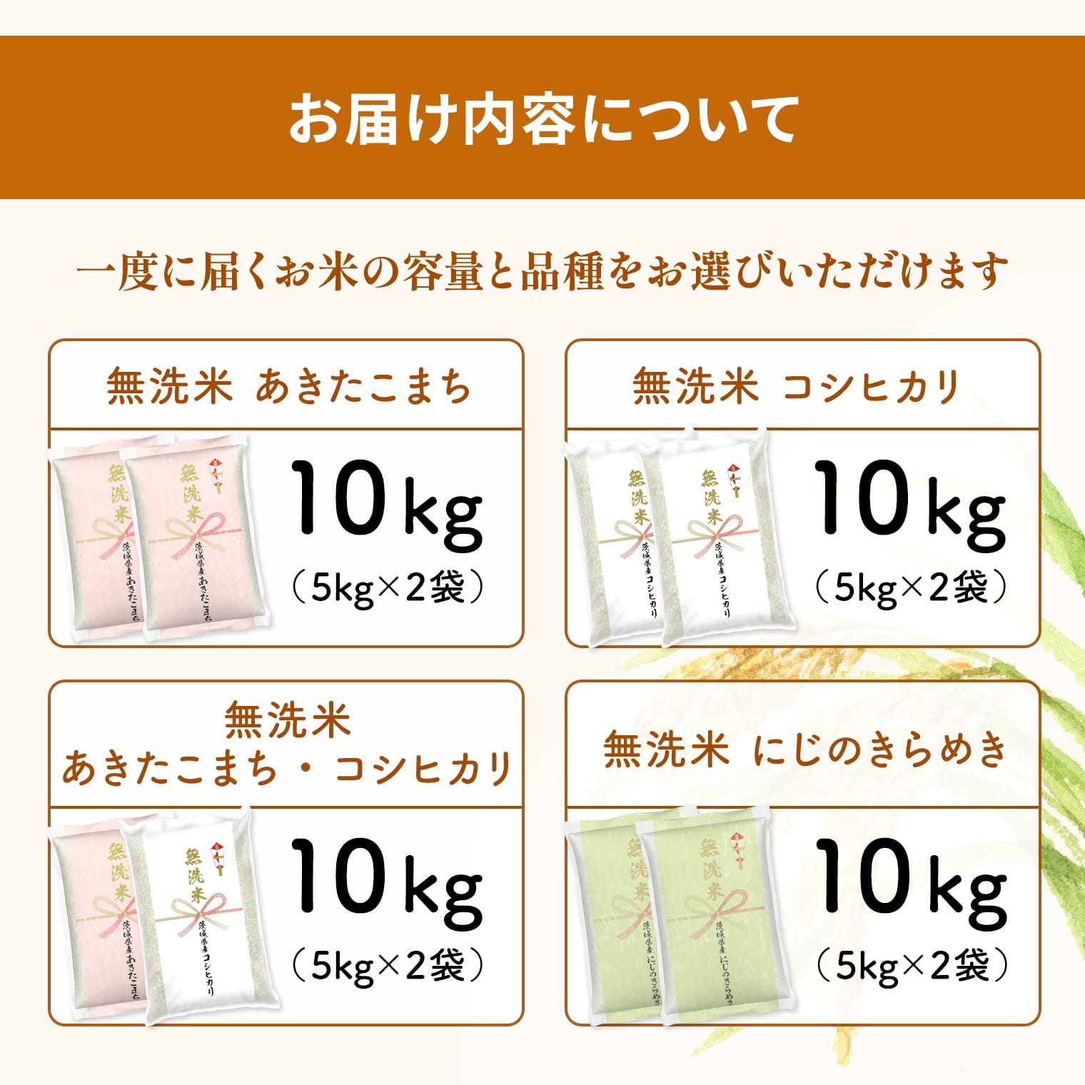 【ふるさと納税】 無洗米 5kg 米 10kg コシヒカリ 新米 米ランキング 1位 令和7年産 茨城県産 あきたこまち こしひかり にじのきらめき 10kg (5kg 2袋) 2025年産 品種が選べる サムネイル2