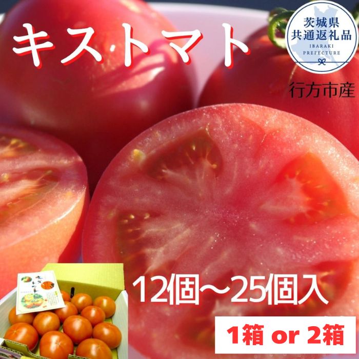 キストマト 12個～25個入 1箱 or 2箱 （茨城県共通返礼品／行方市産） ／ キストマト トマト フルーツトマト 野菜