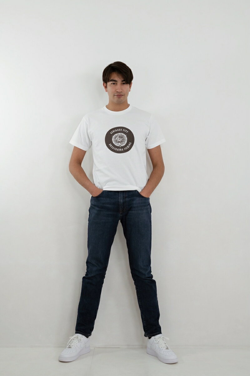 足利市 マンホールTシャツ 白 XL【Tシャツ レディース メンズ 半袖 半袖Tシャツ シャツ マンホール クルーネック カジュアル 栃木県 足利市 】 F7Z-550