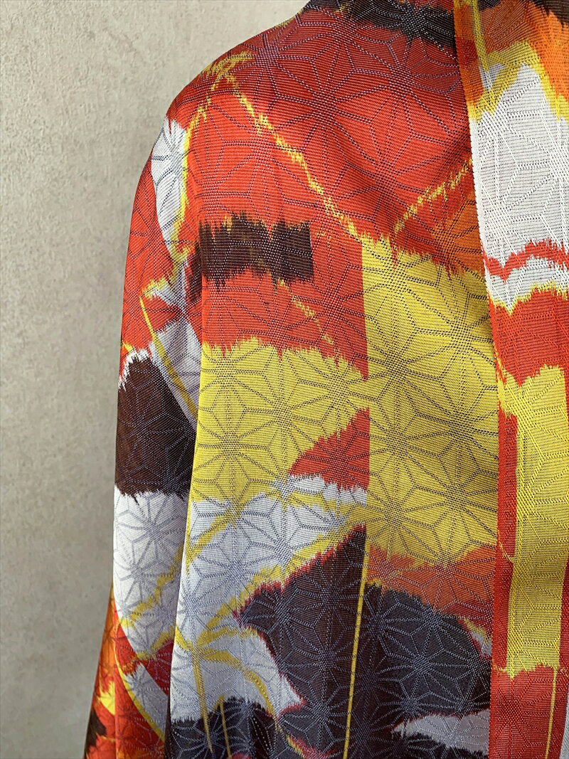 【ふるさと納税】◎海外要人向け贈呈品選出 足利銘仙(ほぐし織り)シルクストール ART.Techno-RJ【 海外要人向け 贈呈品 羽織り 大判 シルクストール シルク ストール 栃木県 足利市 】 F7Z-312 サムネイル2