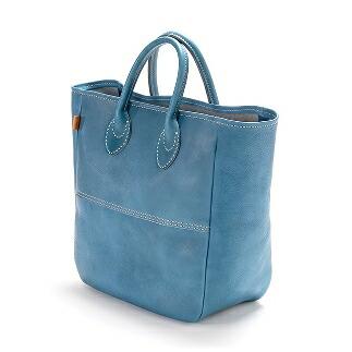 【ふるさと納税】栃木レザー使用｜ソフトな手触り 本革 A4対応トートバッグ｜Tote bag 03 M｜ブルー｜minca（全6色） サムネイル2