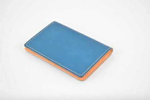 栃木レザー使用｜約30枚収納 本革名刺入れ｜Card holder 01｜ブルー｜minca（全7色）