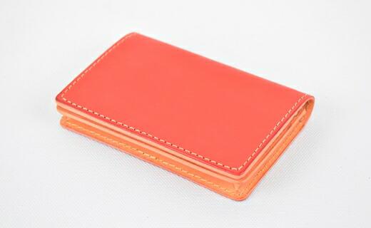 【全7色】栃木レザーの名刺入れ 約50枚収納 ポケット4つ Card holder 02/レッド/minca　416【雑貨 ファッション 人気 おすすめ 】