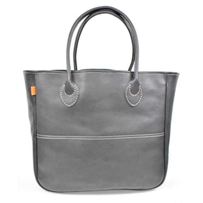 栃木レザー使用｜ソフトな手触り 本革 A4も入る大容量 本革トートバッグ｜Tote bag 03 L｜ブラック｜minca（全6色）