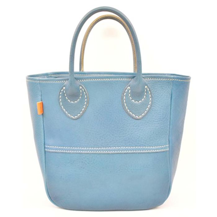 栃木レザー使用｜ソフトな手触り 本革 小さめトートバッグ｜Tote bag 03 S｜ブルー｜minca（全6色）