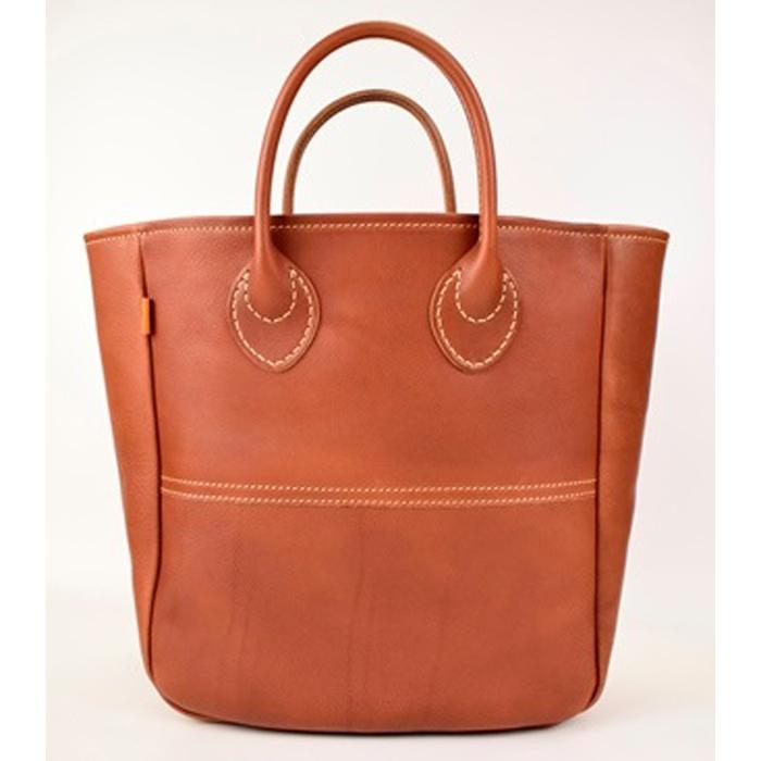 栃木レザー使用｜ソフトな手触り 本革 小さめトートバッグ｜Tote bag 03 M｜チョコ｜minca（全6色）