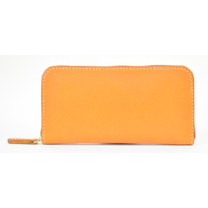 栃木レザー使用｜やわらか本革Lジップ長財布｜Round zip wallet 02｜キャメル｜minca（全6色）