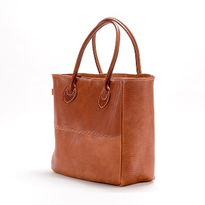 【ふるさと納税】栃木レザー使用｜ソフトな手触り 本革 A4も入る大容量 本革トートバッグ｜Tote bag 03 L｜チョコ｜minca（全6色） サムネイル2