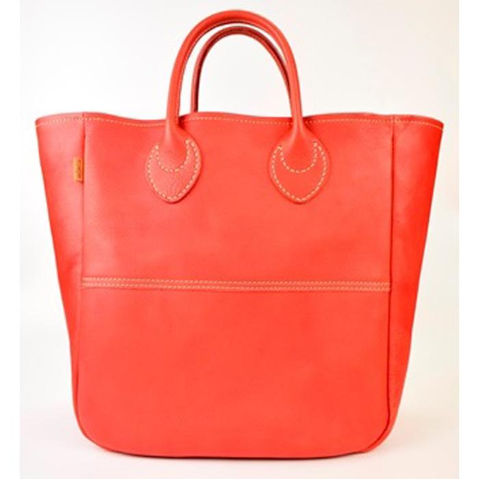 栃木レザー使用｜ソフトな手触り 本革 A4対応トートバッグ｜Tote bag 03 M｜レッド｜minca（全6色）