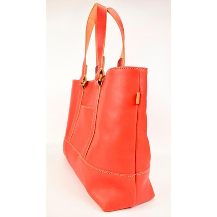 【ふるさと納税】【全6色】栃木レザーのトートバッグ A4サイズ パソコン 肩掛け ビジネスにもカジュアルにも/Tote bag 04/レッド/minca　403【かばん ファッション 人気 おすすめ 】 サムネイル2