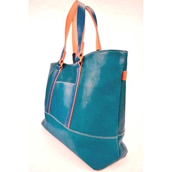 【ふるさと納税】【全6色】栃木レザーのトートバッグ A4サイズ パソコン 肩掛け ビジネスにもカジュアルにも/Tote bag 04/ブルー/minca　403【かばん ファッション 人気 おすすめ 】 サムネイル2