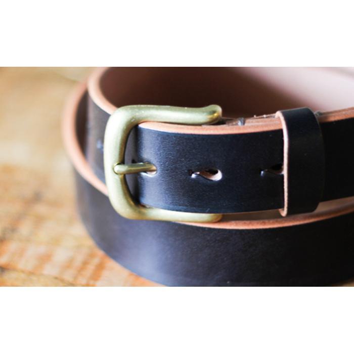 【ふるさと納税】【minca】幅35mmベルト 栃木レザーの希少な「ハーネスレザー」使用の贅沢な1枚革のレザーベルト/ブラック/HL-B02/BLACK/minca　551【小物 ファッション 人気 おすすめ 】 サムネイル2