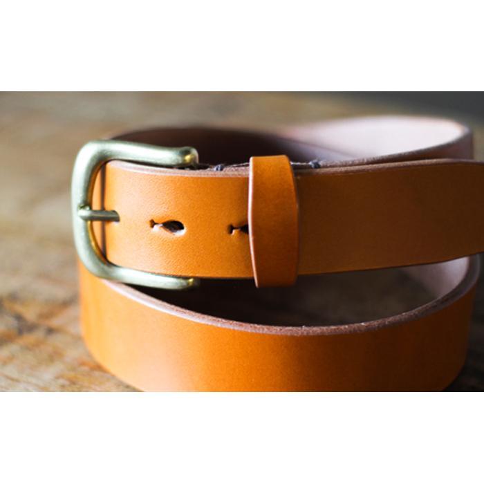 【ふるさと納税】【minca】幅35mmベルト 栃木レザーの希少な「ハーネスレザー」使用の贅沢な1枚革のレザーベルト/キャメル/HL-B02/CAMEL/minca　555【小物 ファッション 人気 おすすめ 】 サムネイル2