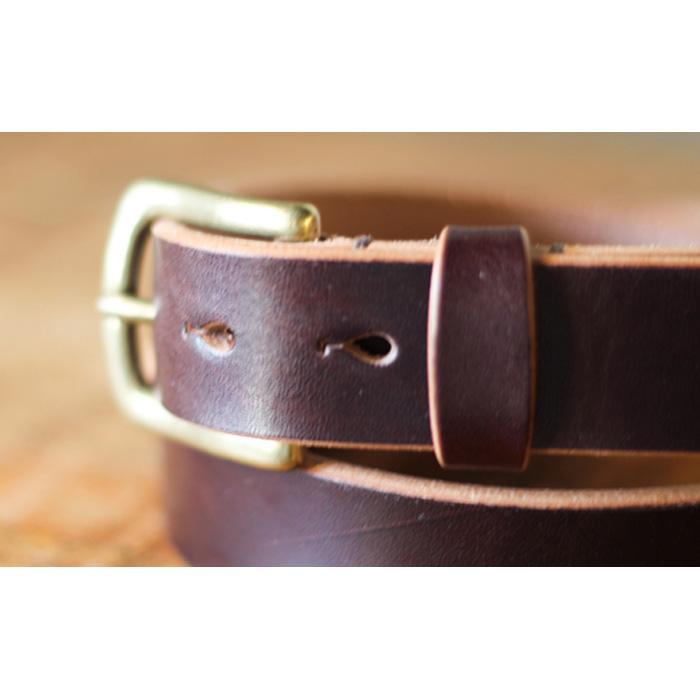 【ふるさと納税】【minca】幅30mmベルト 栃木レザーの希少な「ハーネスレザー」使用の贅沢な1枚革のレザーベルト/チョコ/HL-B01/CHOCO/minca　584【小物 ファッション 人気 おすすめ 】 サムネイル2