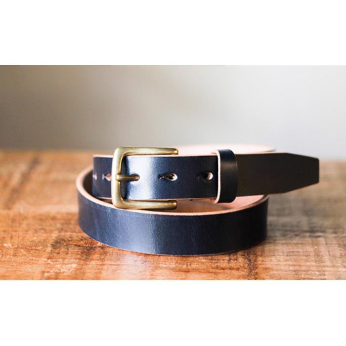 【minca】幅30mmベルト 栃木レザーの希少な「ハーネスレザー」使用の贅沢な1枚革のレザーベルト/ネイビー/HL-B01/NAVY/minca　596【小物 ファッション 人気 おすすめ 】