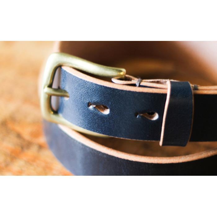 【ふるさと納税】【minca】幅30mmベルト 栃木レザーの希少な「ハーネスレザー」使用の贅沢な1枚革のレザーベルト/ネイビー/HL-B01/NAVY/minca　596【小物 ファッション 人気 おすすめ 】 サムネイル2