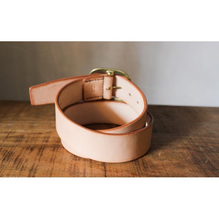 【ふるさと納税】【minca】幅40mmベルト 栃木レザーの希少な「ハーネスレザー」使用の贅沢な1枚革のレザーベルト オイルタイプ/タン(生成)/HL-B03/TAN　626【小物 ファッション 人気 おすすめ 】 サムネイル2