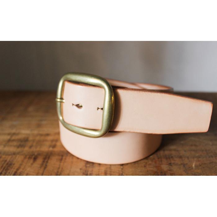 【ふるさと納税】【minca】幅40mmベルト 栃木レザーの希少な「ハーネスレザー」使用の贅沢な1枚革のレザーベルト オイルタイプ/タン(生成)/HL-B03/TAN　626【小物 ファッション 人気 おすすめ 】 サムネイル3