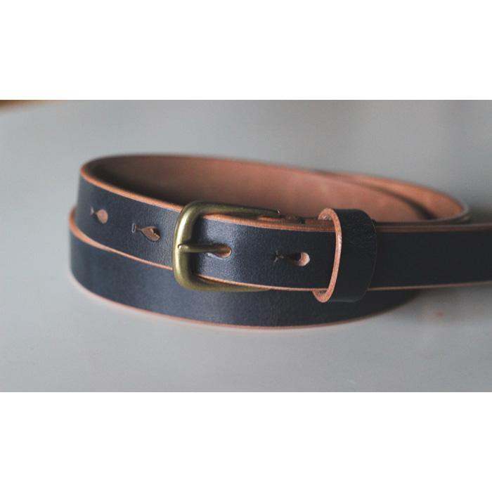 【ふるさと納税】【minca】細幅20mmベルト 栃木レザーの希少な「ハーネスレザー」使用の贅沢な1枚革のレザーベルト/ネイビー/HL-B04/NAVY　727【小物 ファッション 人気 おすすめ 】 サムネイル2