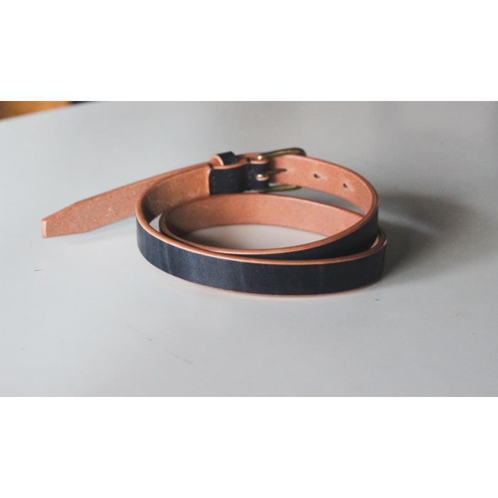 【ふるさと納税】【minca】細幅20mmベルト 栃木レザーの希少な「ハーネスレザー」使用の贅沢な1枚革のレザーベルト/ネイビー/HL-B04/NAVY　727【小物 ファッション 人気 おすすめ 】 サムネイル3