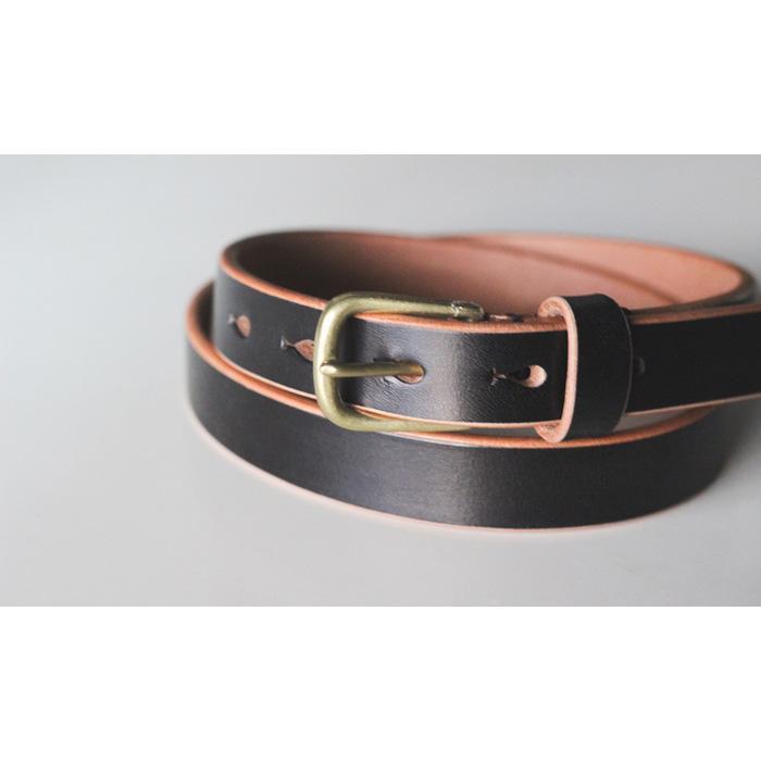 【ふるさと納税】【minca】細幅20mmベルト 栃木レザーの希少な「ハーネスレザー」使用の贅沢な1枚革のレザーベルト/ブラック/HL-B04/BLACK　731【小物 ファッション 人気 おすすめ 】 サムネイル2