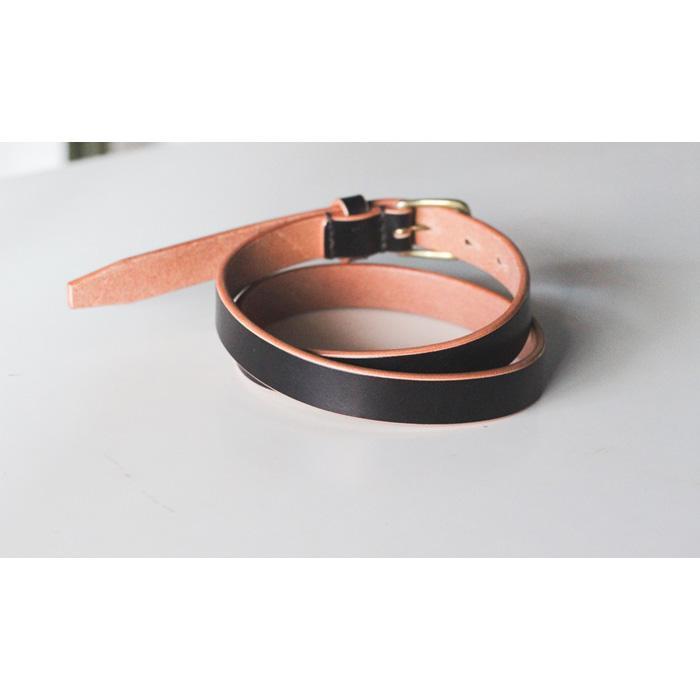 【ふるさと納税】【minca】細幅20mmベルト 栃木レザーの希少な「ハーネスレザー」使用の贅沢な1枚革のレザーベルト/ブラック/HL-B04/BLACK　731【小物 ファッション 人気 おすすめ 】 サムネイル3