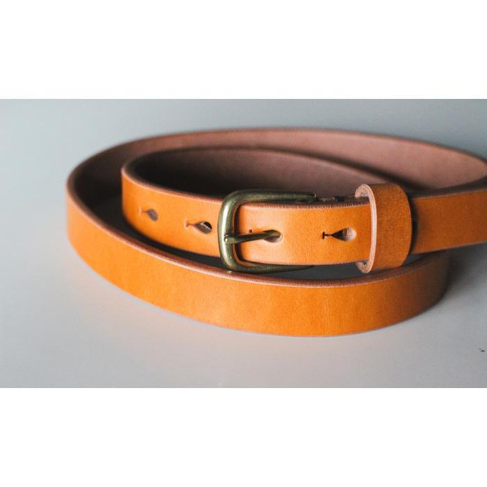 【ふるさと納税】【minca】細幅20mmベルト 栃木レザーの希少な「ハーネスレザー」使用の贅沢な1枚革のレザーベルト/キャメル/HL-B04/CAMEL【小物 ファッション 人気 おすすめ 】 サムネイル2