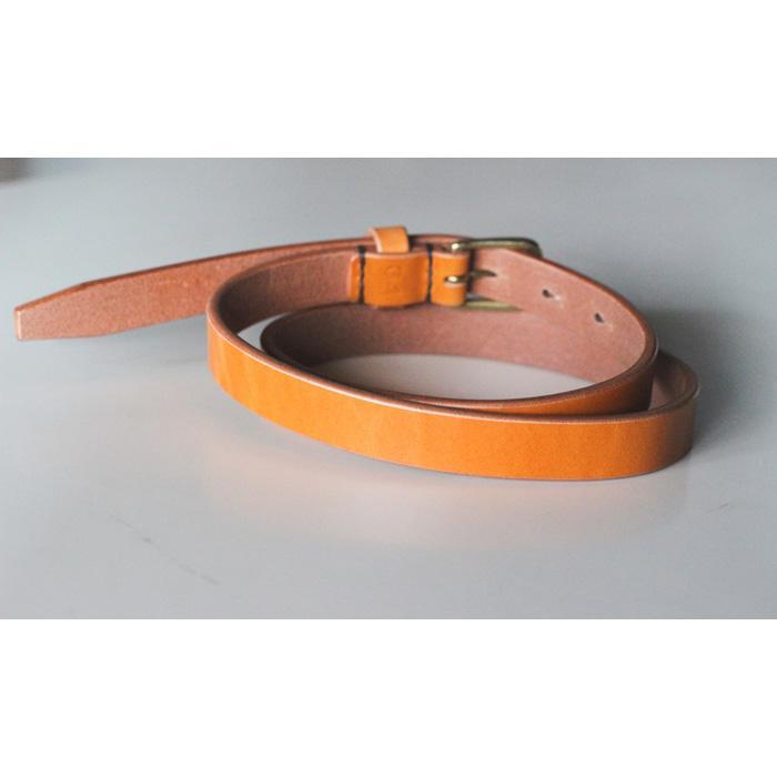 【ふるさと納税】【minca】細幅20mmベルト 栃木レザーの希少な「ハーネスレザー」使用の贅沢な1枚革のレザーベルト/キャメル/HL-B04/CAMEL【小物 ファッション 人気 おすすめ 】 サムネイル3