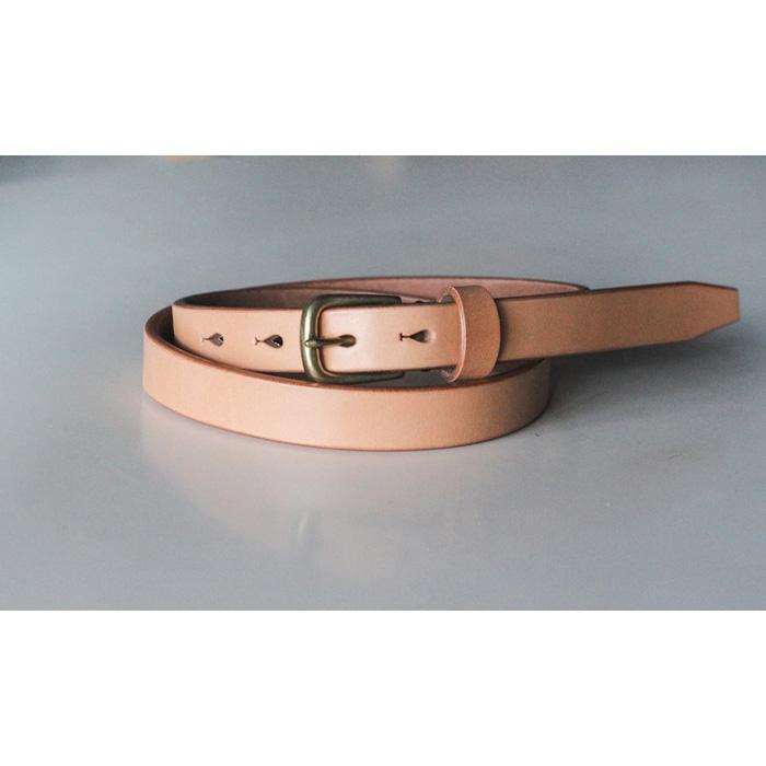 【minca】細幅20mmベルト 栃木レザーの希少な「ハーネスレザー」使用の贅沢な1枚革のレザーベルト/タン(生成)/HL-B04/TAN【小物 ファッション 人気 おすすめ 】