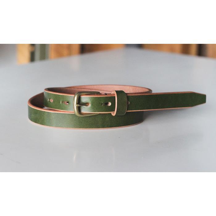 【minca】細幅20mmベルト 栃木レザーの希少な「ハーネスレザー」使用の贅沢な1枚革のレザーベルト/オリーブ/HL-B04/OLIVE【小物 ファッション 人気 おすすめ 】
