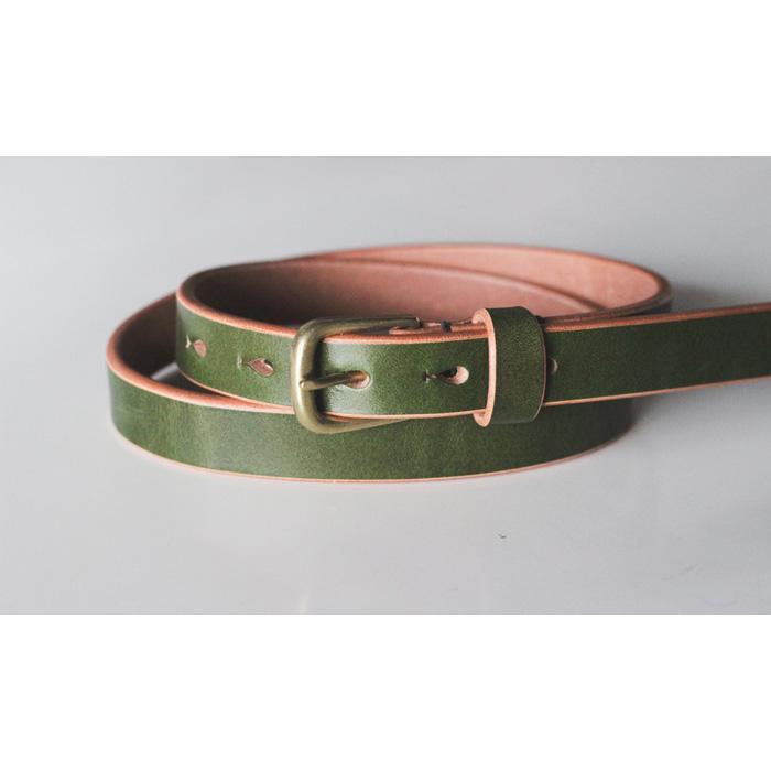 【ふるさと納税】【minca】細幅20mmベルト 栃木レザーの希少な「ハーネスレザー」使用の贅沢な1枚革のレザーベルト/オリーブ/HL-B04/OLIVE【小物 ファッション 人気 おすすめ 】 サムネイル2