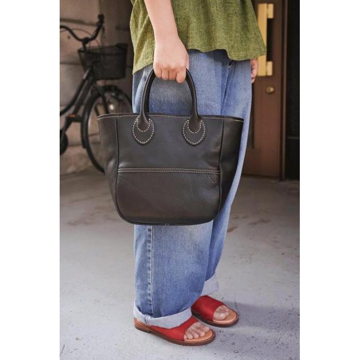 【ふるさと納税】栃木レザー使用｜ソフトな手触り 本革 小さめトートバッグ｜Tote bag 03 S｜ブルー｜minca（全6色） サムネイル3