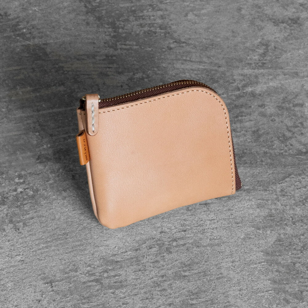 栃木レザー使用｜やわらか本革Lジップミニ財布｜Lzip wallet small 02｜タン｜minca（全6色）