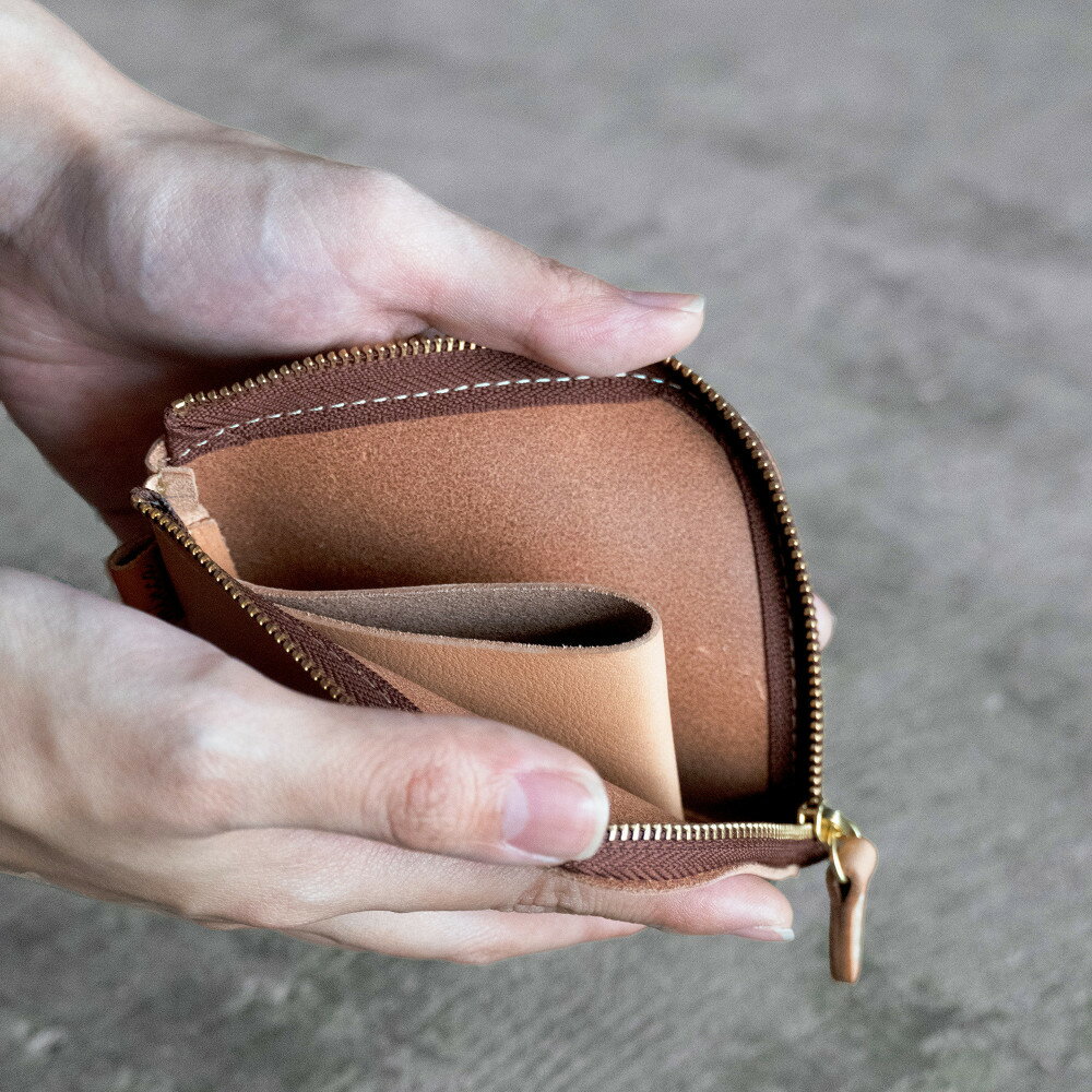 【ふるさと納税】栃木レザー使用｜やわらか本革Lジップミニ財布｜Lzip wallet small 02｜タン｜minca（全6色） サムネイル2