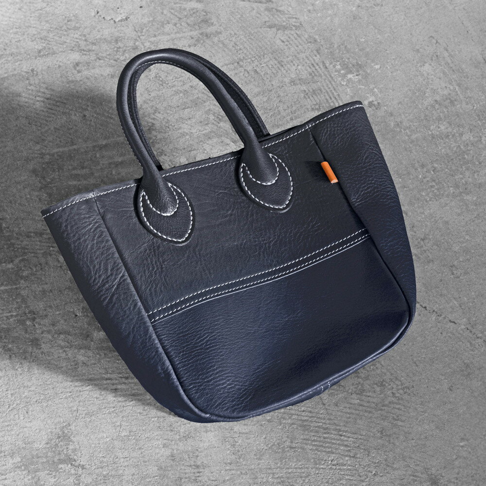 栃木レザー使用｜ソフトな手触り 本革 小さめトートバッグ｜Tote bag 03 S｜ブラック｜minca（全6色）