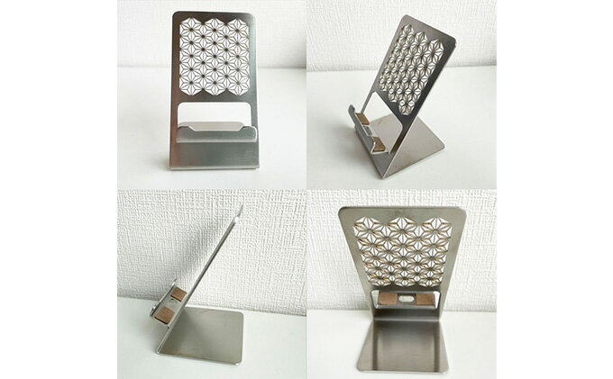 【ふるさと納税】スマホスタンド（組子） ｜ 雑貨 小物 スマートフォン スマホ用 携帯用 アクセサリー ステンレス 動画 テレワーク タブレット用 タブレット ゲーム 撮影 充電 サムネイル2