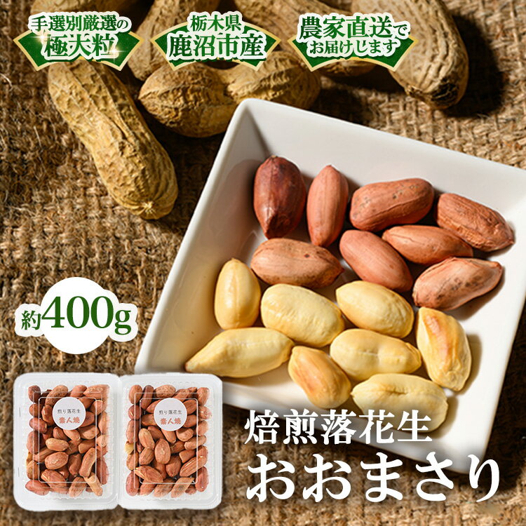 焙煎落花生 おおまさり 約400g | らっかせい ピーナッツ おつまみ 鹿沼市 農家直送 ※北海道・沖縄・離島への配送不可