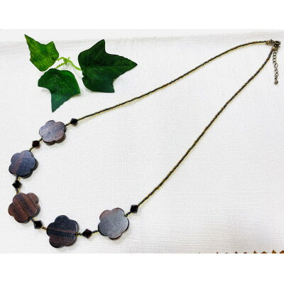 エボニー(黒檀)のフラワーネックレス【1356473】