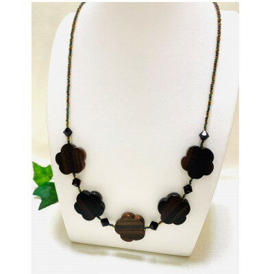 【ふるさと納税】エボニー(黒檀)のフラワーネックレス【1356473】 サムネイル2