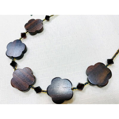 【ふるさと納税】エボニー(黒檀)のフラワーネックレス【1356473】 サムネイル3