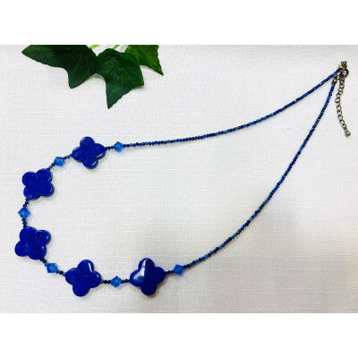 天然石ラピスラズリのフラワーネックレス【配送不可地域：沖縄県】【1356474】