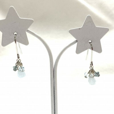 【ふるさと納税】天然石アクアマリンとスワロフスキーのピアス【配送不可地域：沖縄県】【1563568】 サムネイル3