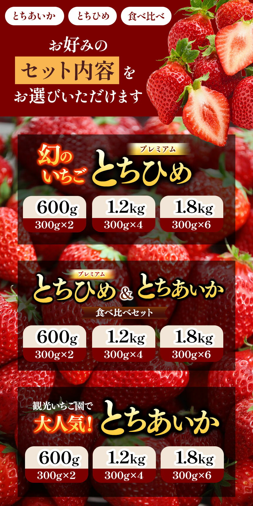 【ふるさと納税】とちひめ とちあいか プレミアム 幻 の いちご 選べる 容量｜600g 1200g 1800g 希少 柔らかい 果肉 大粒 ジューシー 果汁 いちご 苺 特産品 ストロベリー strawberry スイーツ お取り寄せ ご褒美 贈答用 プレゼント ご褒美 栃木県 真岡市 サムネイル2