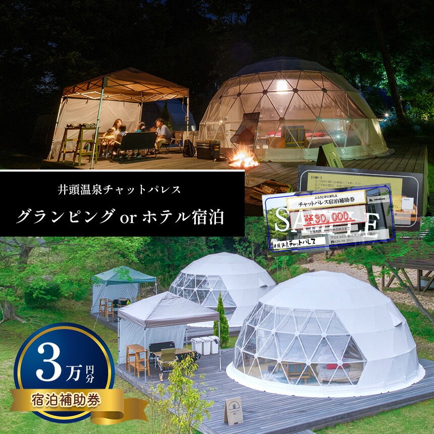 グランピング or ホテル 宿泊 宿泊 補助券 ( 3万円分 ) 真岡 栃木県 送料無料 | 栃木県 真岡市 送料無料 宿泊