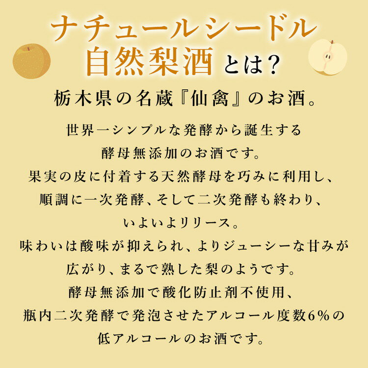 【ふるさと納税】ドメーヌ・パーラー ナチュール シードル 自然梨酒｜数量限定 せんきん 栃木県 さくら市 送料無料 サムネイル3
