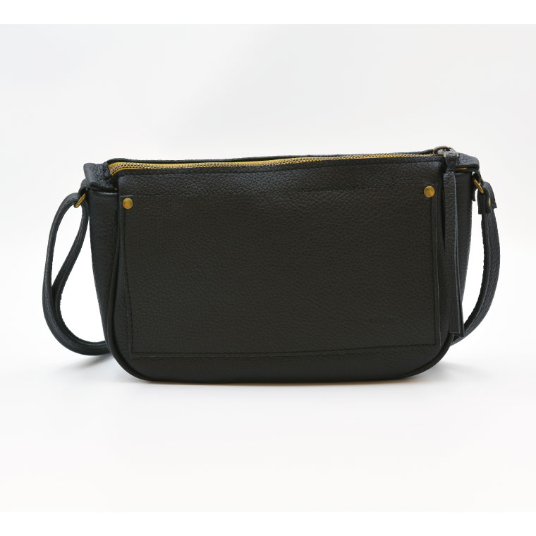 【ふるさと納税】益子の革工房maharoのラウンドショルダーバッグ（S）ブラック （AX115-3） サムネイル2